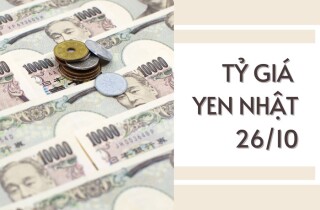 Tỷ giá yen Nhật hôm nay 26/10: Nhiều ngân hàng điều chỉnh tăng tỷ giá