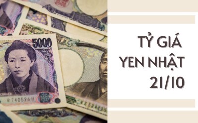 Tỷ giá yen Nhật hôm nay 21/10: Tăng trở lại tại các ngân hàng