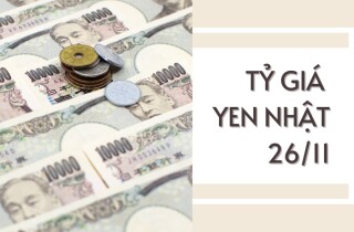 Tỷ giá yen Nhật hôm nay 26/11: Tăng, giảm trái chiều trong phiên cuối tuần