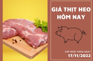 Giá thịt heo hôm nay 17/11: Giá nạc dăm heo tăng 32.000 đồng/kg