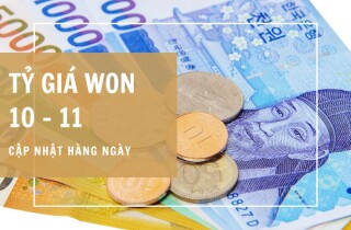 Tỷ giá won Hàn Quốc hôm nay 10/11: Điều chỉnh tăng tại các chiều giao dịch