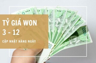 Tỷ giá won Hàn Quốc hôm nay 3/12: Giảm đồng loạt tại các ngân hàng