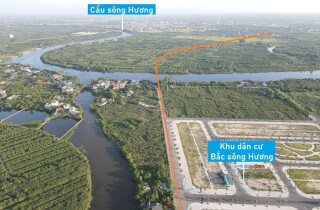 Toàn cảnh vị trí dự kiến quy hoạch cầu vượt sông Hương nối xã Tân Việt với thị trấn Thanh Hà, Hải Dương