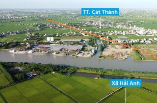 Toàn cảnh vị trí dự kiến quy hoạch cầu vượt sông Ninh Cơ nối huyện Trực Ninh - Hải Hậu, Nam Định