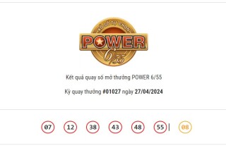 Kết quả Vietlott Power 6/55 ngày 27/4/2024: Cả hai giải Jackpot đều không có chủ nhân trúng thưởng