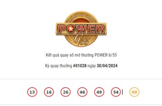 Kết quả Vietlott Power 6/55 ngày 30/4/2024 cả hai giải Jackpot đều không có chủ nhân trúng thưởng