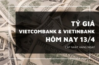Ngày 13/4, tỷ giá Vietcombank và VietinBank vẫn trượt dốc tại đa số ngoại tệ