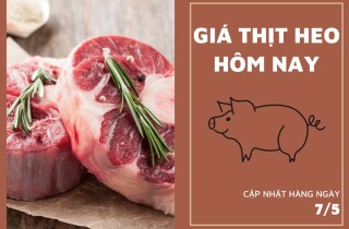 Giá thịt heo ngày 7/5, đuôi heo giữ mức không đổi 152.000 đồng/kg
